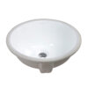 Ruvati 15 x 13 inch Undermount Bathroom Sink White Oval Porcelain Ceramic with Overflow - RVB0613