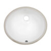 Ruvati 15 x 13 inch Undermount Bathroom Sink White Oval Porcelain Ceramic with Overflow - RVB0613
