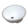 Ruvati 15 x 13 inch Undermount Bathroom Sink White Oval Porcelain Ceramic with Overflow - RVB0613