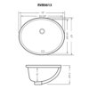 Ruvati 15 x 13 inch Undermount Bathroom Sink White Oval Porcelain Ceramic with Overflow - RVB0613
