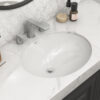 Ruvati 14-3/4 x 11 inch Undermount Bathroom Vanity Sink White Oval Porcelain Ceramic with Overflow - RVB0616