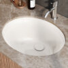 Ruvati 16 x 13 inch Undermount Bathroom Sink Biscuit Oval Porcelain Ceramic with Overflow - RVB0618BC
