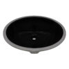 Oval Bathroom Black Ceramic with Overflow Sink
