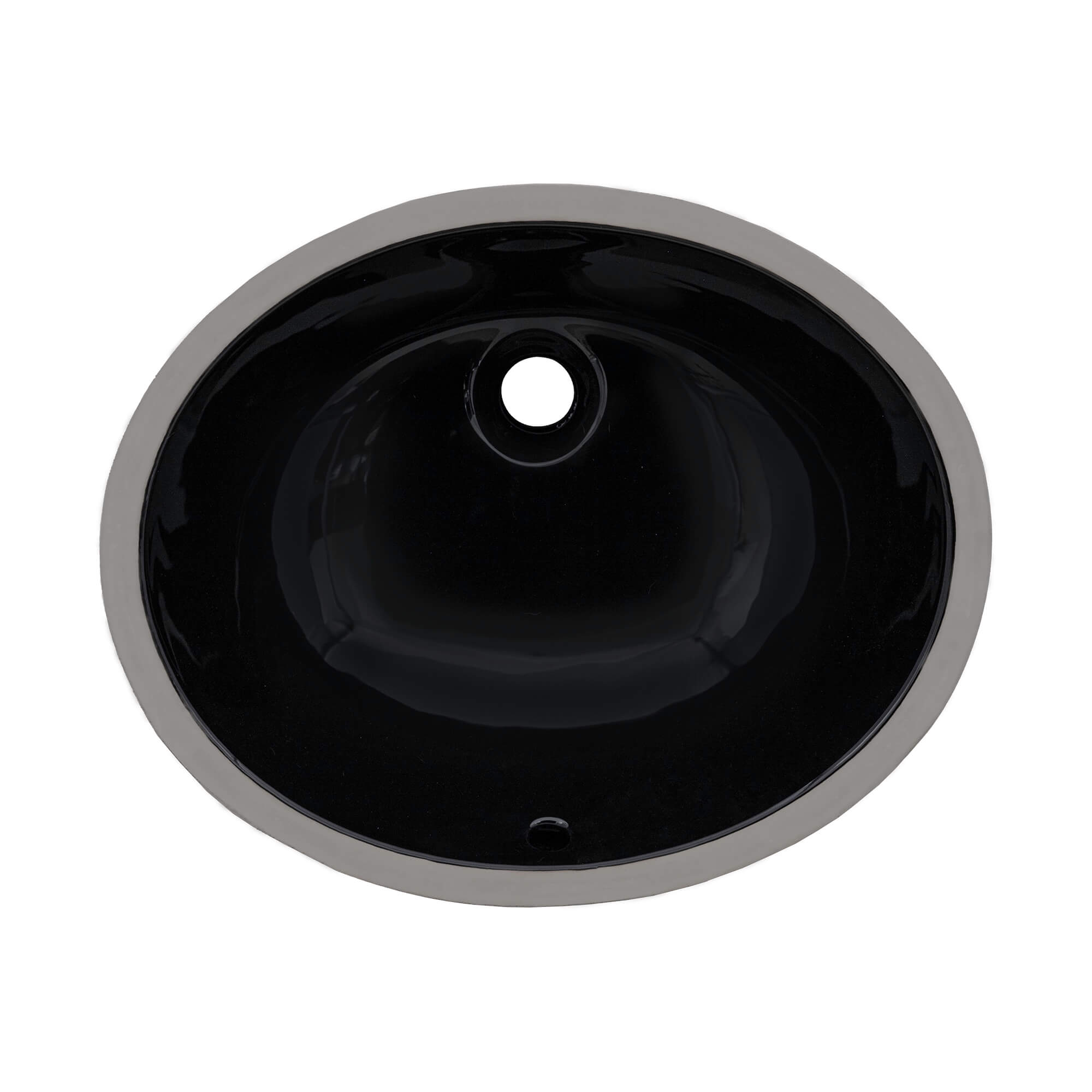 Ruvati 16 x 13 inch Undermount Bathroom Sink Black Oval Porcelain ...