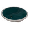 Ruvati 16 x 13 inch Undermount Bathroom Sink Emerald Green Oval Porcelain Ceramic with Overflow - RVB0618EG