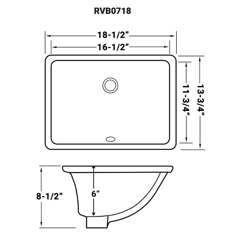 Ruvati 17 x 12 inch Undermount Bathroom Vanity Sink Biscuit