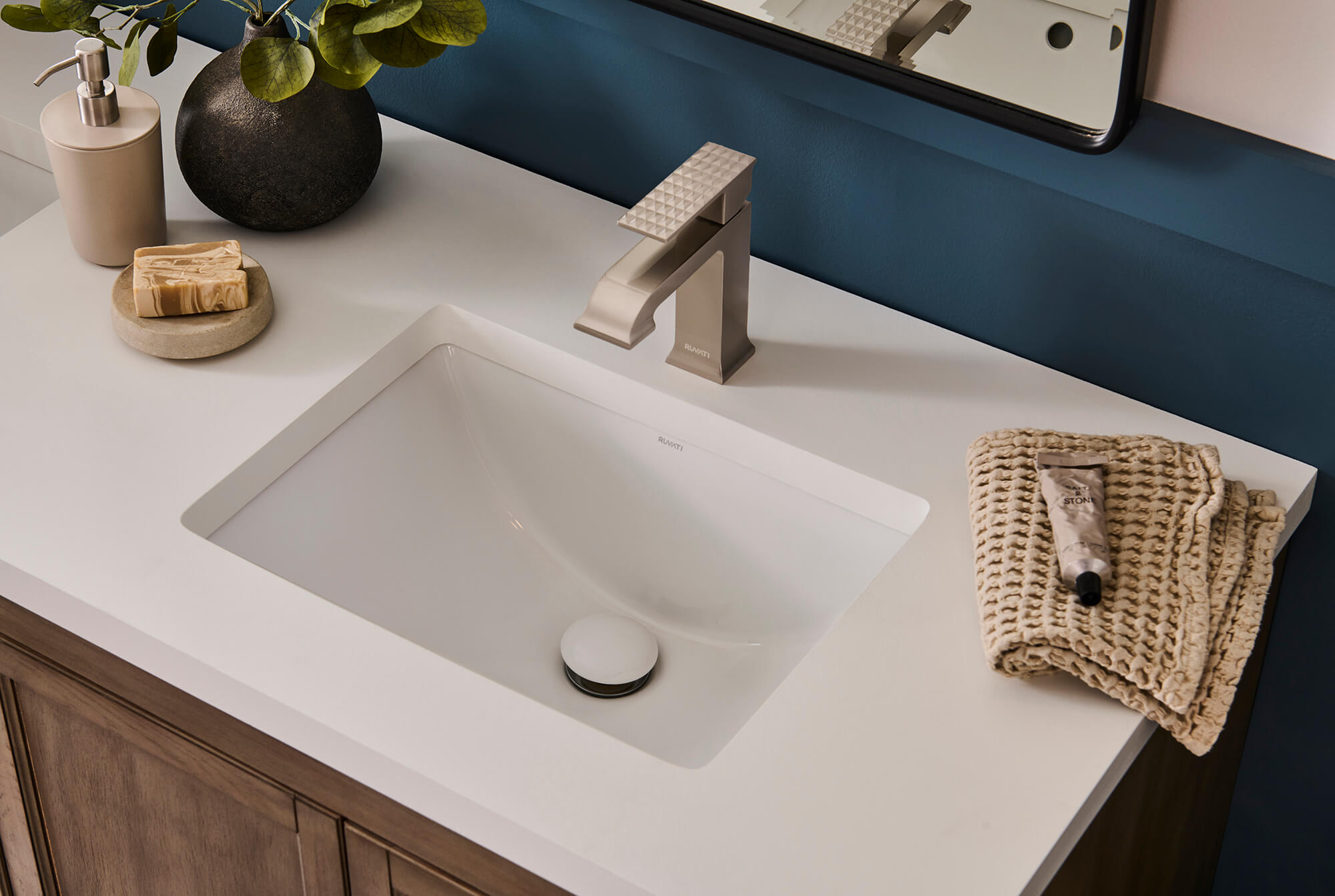 Ruvati 16 x 11-3/4 inch Undermount Bathroom Vanity Sink Biscuit ...