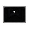Ruvati 16 x 11-3/4 inch Undermount Bathroom Vanity Sink Black Rectangular Porcelain Ceramic with Overflow - RVB0718BK