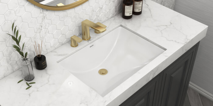 Ruvati 18 x 12-3/4 inch Undermount Bathroom Sink White Rectangular