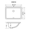 Ruvati 18 x 13 inch Undermount Bathroom Sink Black Rectangular Porcelain Ceramic with Overflow - RVB0720BK