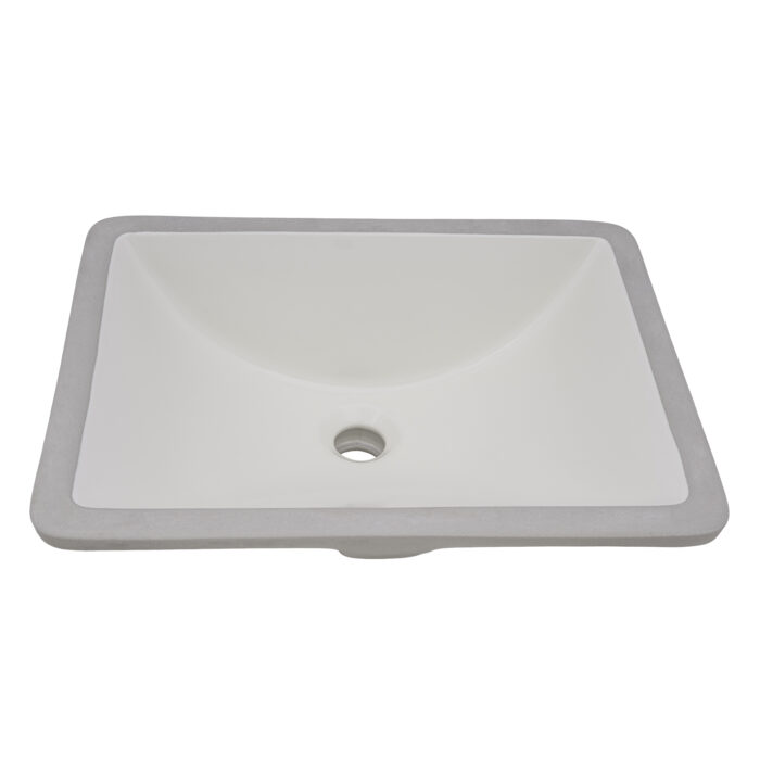 Biscuit Rectangular Undermount Bathroom Sink Ceramic