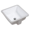 Ruvati 14 x 14 inch Undermount Bathroom Vanity Sink White Square Porcelain Ceramic with Overflow - RVB0742