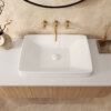 Ruvati 23 x 16 inch Semi-Recessed Drop-in Topmount Bathroom Sink Rectangular Porcelain Ceramic White - RVB0824WH