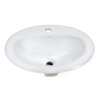 Ruvati 21 x 18 inch Drop In Topmount Bathroom Sink White Oval Porcelain Ceramic with Overflow - RVB0861