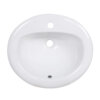 Ruvati 21 x 18 inch Drop In Topmount Bathroom Sink White Oval Porcelain Ceramic with Overflow - RVB0861