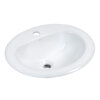 Ruvati 21 x 18 inch Drop In Topmount Bathroom Sink White Oval Porcelain Ceramic with Overflow - RVB0861