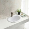 Ruvati 21 x 18 inch Drop In Topmount Bathroom Sink White Oval Porcelain Ceramic with Overflow - RVB0861