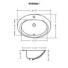 Ruvati 21 x 18 inch Drop In Topmount Bathroom Sink White Oval Porcelain Ceramic with Overflow - RVB0861