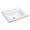 Ruvati 23 x 18 inch Drop In Topmount Bathroom Vanity Sink White Rectangular Porcelain Ceramic with Overflow - RVB0873 Ruvati 23 x 18 inch Drop In Topmount Bathroom Vanity Sink White Rectangular Porcelain Ceramic with Overflow - RVB0873