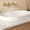 Ruvati 24 x 16 inch Semi-Recessed Drop-in Topmount Bathroom Sink Rectangular Ceramic with Overflow White - RVB0923WH