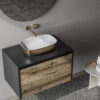 Ruvati 19-inch Matte Gold and White Bathroom Vessel Sink epiStone Solid Surface - RVB2113GW