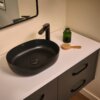Ruvati 19-inch Matte Black epiStone Solid Surface Modern Bathroom Vessel Sink - RVB2119BK