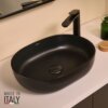 Ruvati 19-inch Matte Black epiStone Solid Surface Modern Bathroom Vessel Sink - RVB2119BK
