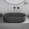 Ruvati 23-inch Matte Black epiStone Solid Surface Modern Bathroom Vessel Sink - RVB2550BK