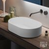 Ruvati 23-inch Matte White epiStone Solid Surface Modern Bathroom Vessel Sink - RVB2550WH