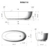 Ruvati 66-inch Matte White epiStone Solid Surface Oval Freestanding Bath Tub Canali - RVB6719WH