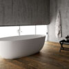 Ruvati 66-inch Matte White epiStone Solid Surface Oval Freestanding Bath Tub Canali - RVB6719WH