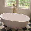 Ruvati 66-inch Matte White epiStone Solid Surface Oval Freestanding Bath Tub Canali - RVB6719WH