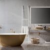 Ruvati 63-inch Matte Gold and White epiStone Solid Surface Freestanding Bath Tub Sinatra - RVB6723GW
