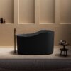 Ruvati 55-inch Freestanding Bath Tub Japanese Ofuro Soaking Tub Solid Surface epiStone in Matte Black - RVB6740BK