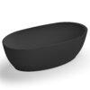Ruvati 59-inch Matte Black epiStone Solid Surface Oval Freestanding Bath Tub Canali - RVB6744BK
