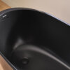 Ruvati 59-inch Matte Black epiStone Solid Surface Oval Freestanding Bath Tub Canali - RVB6744BK