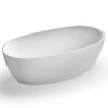 Ruvati 59-inch Matte White epiStone Solid Surface Oval Freestanding Bath Tub Canali - RVB6744WH