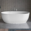 Ruvati 59-inch Matte White epiStone Solid Surface Oval Freestanding Bath Tub Canali - RVB6744WH
