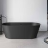 Ruvati 67-inch Black epiStone Solid Surface Oval Freestanding Bath Tub Omnia Matte - RVB6750BK