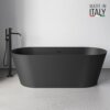 Ruvati 67-inch Black epiStone Solid Surface Oval Freestanding Bath Tub Omnia Matte - RVB6750BK