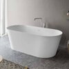 Ruvati 67-inch White epiStone Solid Surface Oval Freestanding Bath Tub Omnia Matte - RVB6750WH