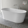 Ruvati 67-inch White epiStone Solid Surface Oval Freestanding Bath Tub Omnia Matte - RVB6750WH