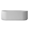 Ruvati 59-inch Fluted Freestanding Soaking Bathtub epiStone Solid Surface Modern Matte White - RVB6799WH