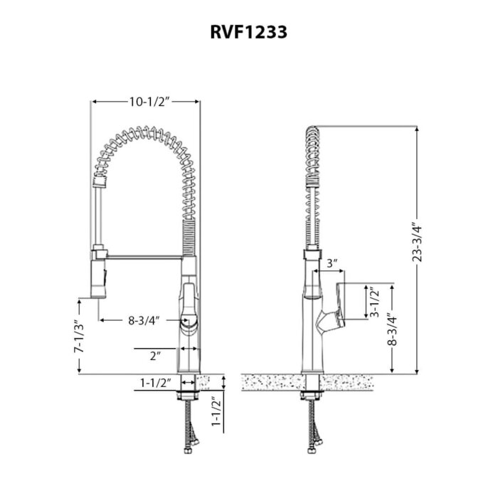 Ruvati Seneca Brushed Gold Single Handle Pull Down Kitchen Faucet Tall High Arc Commercial with Pre-Rinse Sprayer - RVF1233SG