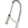 Ruvati Seneca Stainless Steel Single Handle Pull Down Kitchen Faucet Tall Spring Commercial with Pre-Rinse Sprayer - RVF1233BN