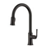 Ruvati Simoni Matte Black Pull Down Kitchen Faucet Single Handle Traditional Classic Style Gooseneck with Sprayer - RVF1234MB