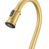 Ruvati Simoni Brushed Gold Kitchen Faucet Single Handle Traditional Farmhouse with Pull Down Spray Hose - RVF1234SG
