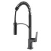 Ruvati Seneca Matte Black Single Handle Pull Down Kitchen Faucet Spiral Pro Style with Pre-Rinse Spray Hose - RVF1236MB