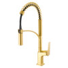 Ruvati Seneca Single Handle Pull Down Spring Kitchen Faucet with Pre-Rinse Sprayer in Brushed Gold - RVF1236SG