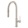 Ruvati Vestia Single Handle Pull Down Kitchen Faucet Knurling Contemporary with Sprayer in Stainless Steel - RVF1237BN